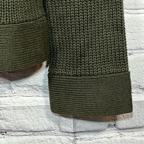 Vintage Talbots Cable Knit Mock Neck Sweater Womens Size Small Green Zip - Picture 10 of 15